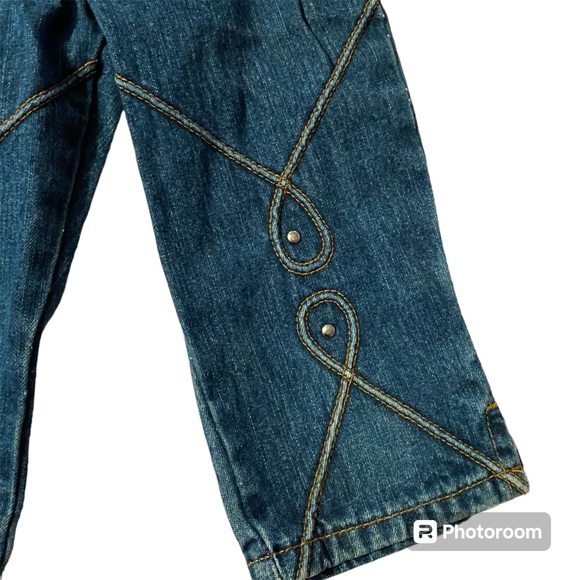 Girls Kids Jordache Jeans Embroidered Jewel Size 4 Denim Pants - Picture 2 of 5